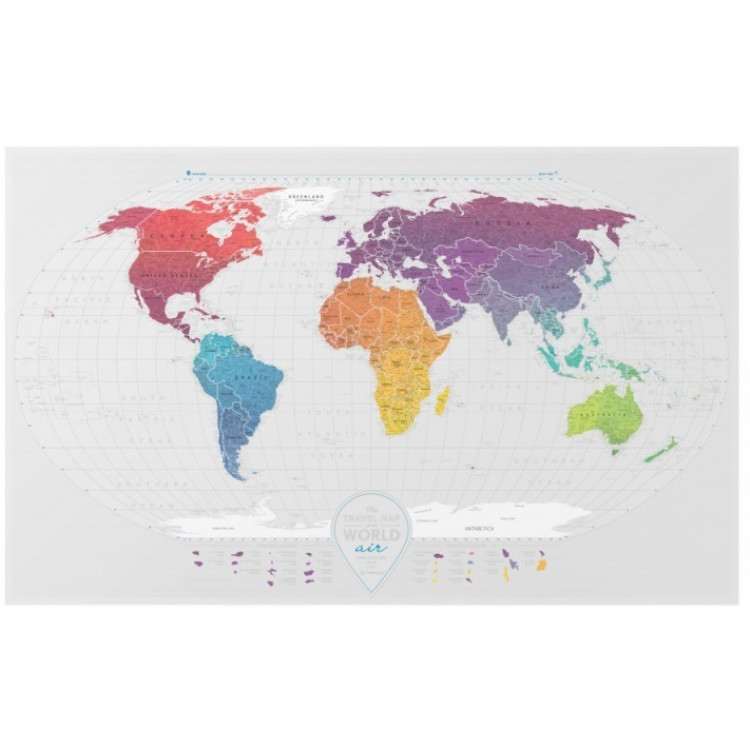 Скретч-карта мира Travel Map "Air World" на английском языке