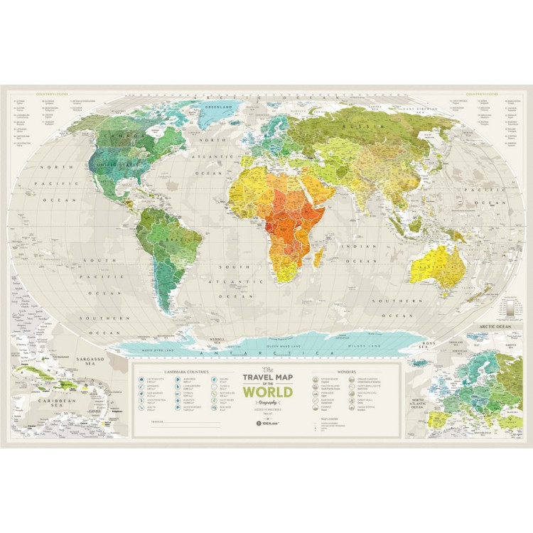 Скретч-карта мира Travel Map "Geography World" на английском языке