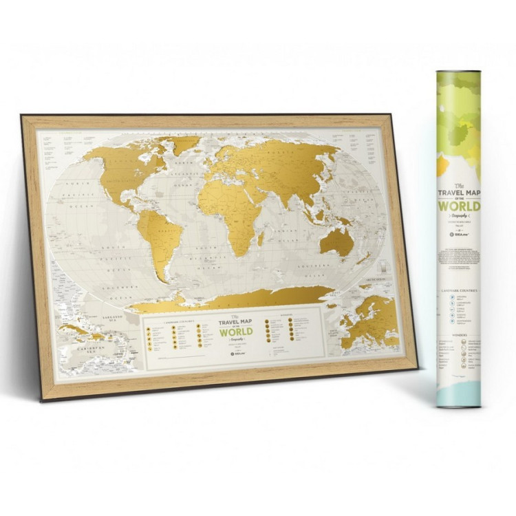 Скретч-карта мира Travel Map "Geography World" на английском языке