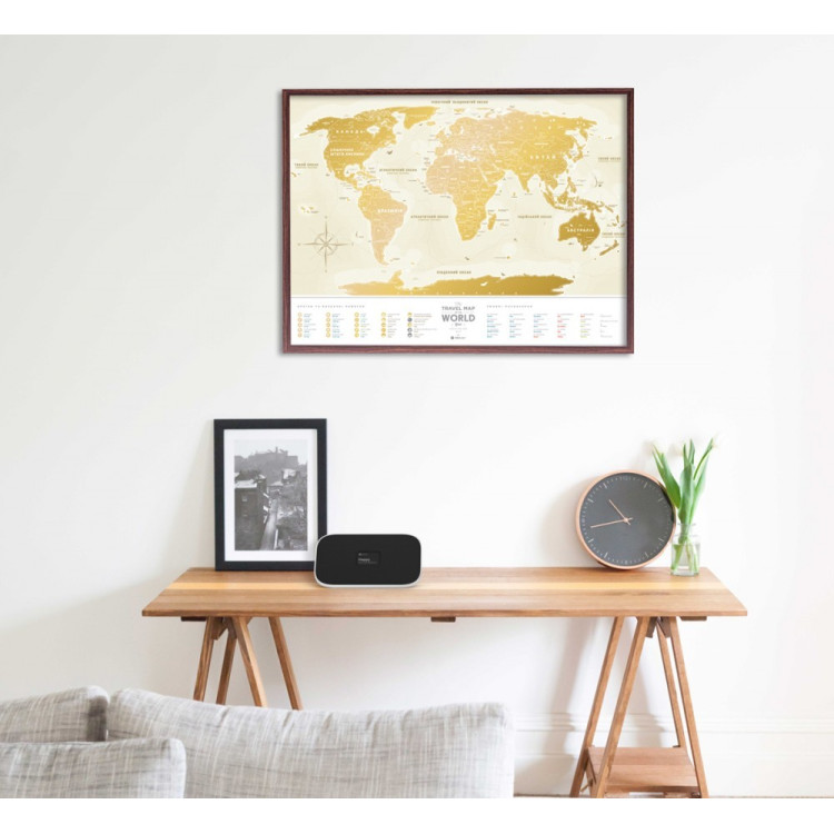 Скретч-карта мира Travel Map "Gold World" на русском языке