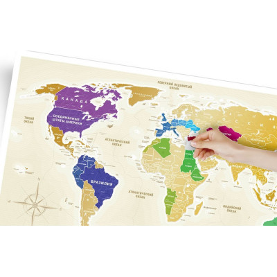 Скретч карта Travel Map "Gold World" (рус. язык)-foto5