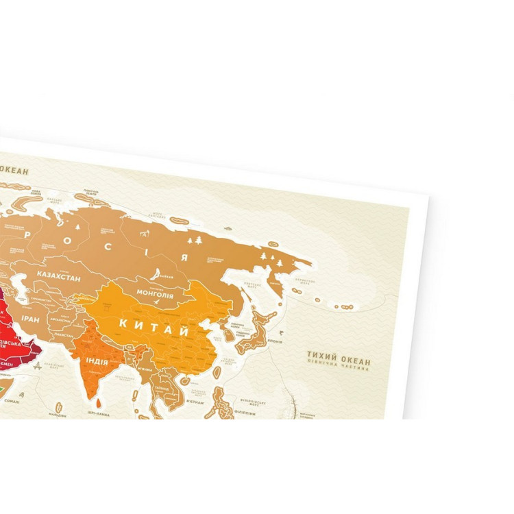 Скретч-карта мира Travel Map "Gold World" на украинском языке