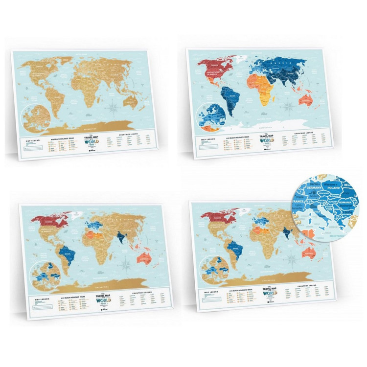 Скретч-карта мира Travel Map "Holiday Lagoon World" на английском языке