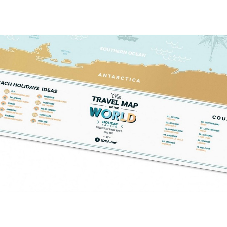 Скретч-карта мира Travel Map "Holiday Lagoon World" на английском языке