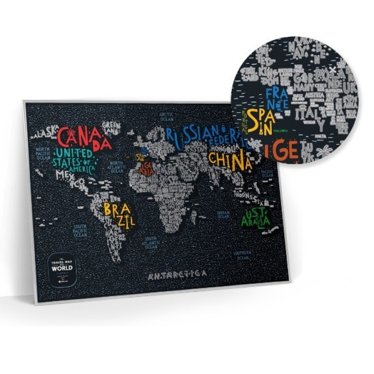 Скретч-карта мира Travel Map "Letters World" на английском языке