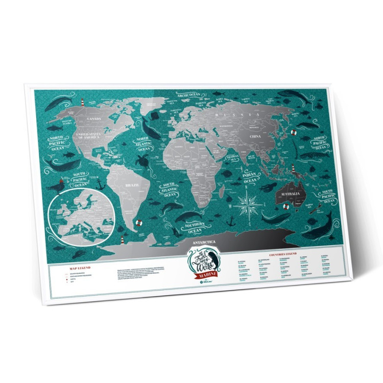 Скретч-карта мира Travel Map "Marine World" на английском языке