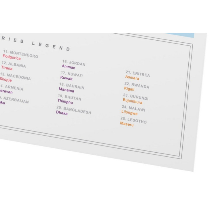 Скретч-карта мира Travel Map "Silver World" на английском языке