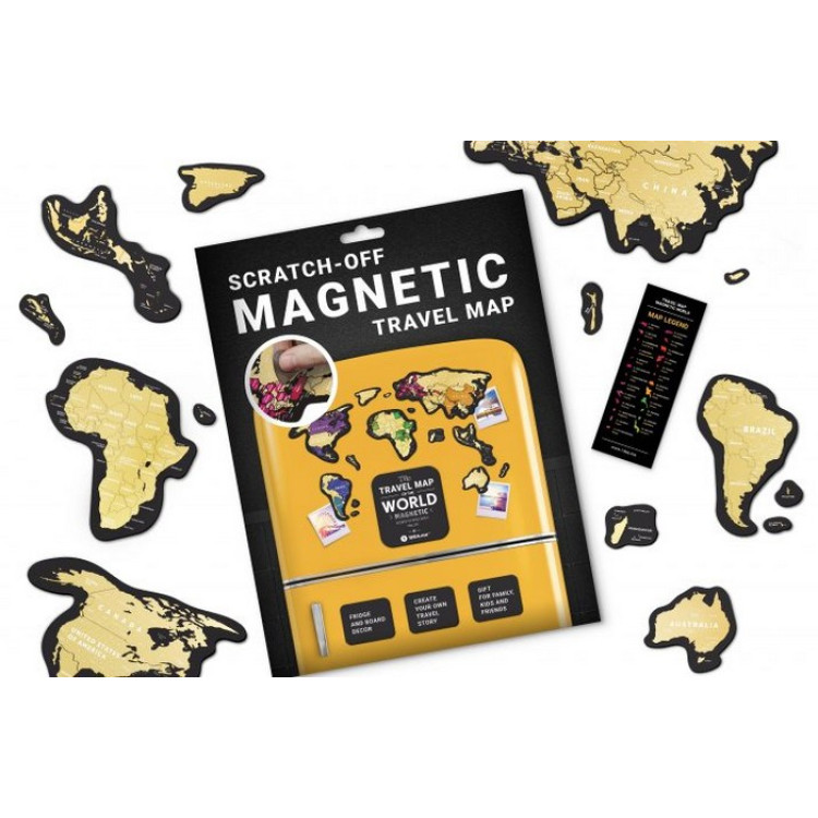 Скретч-карта мира Travel Map "Magnetic World" на английском языке