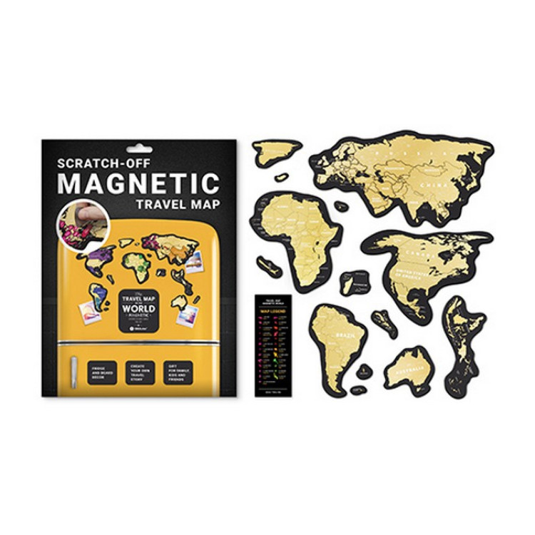 Скретч-карта мира Travel Map "Magnetic World" на английском языке