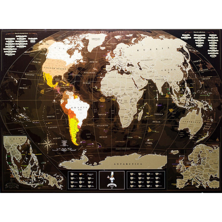 Скретч карта мира "My Map Chocolate edition" (на английском языке)