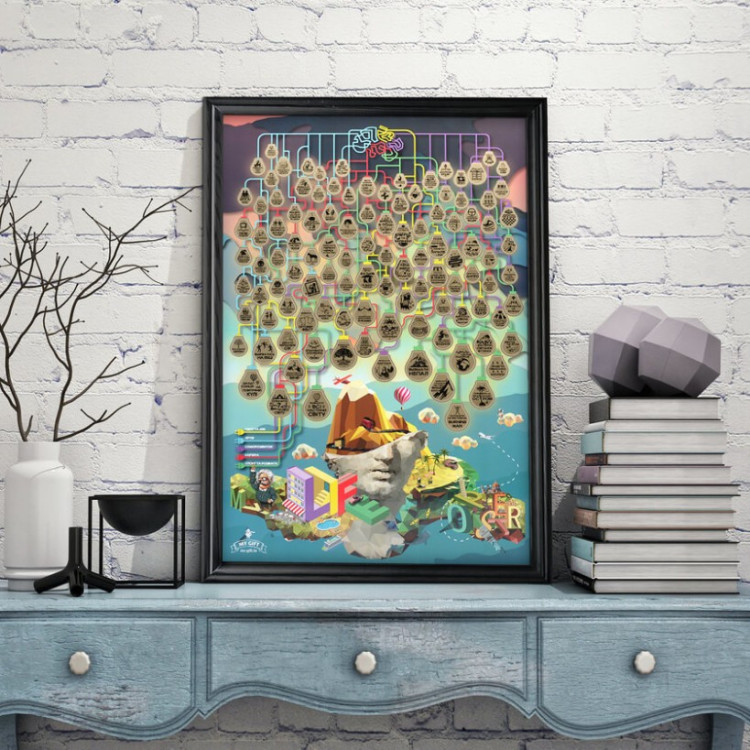 Скретч-постер "My Life Poster" 100 завдань в подарунковому тубусі