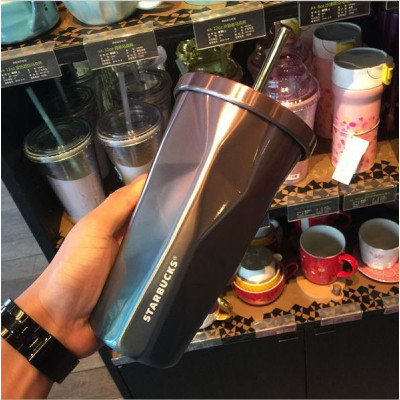 Стакан Starbucks с крышкой и трубочкой (сине-фиолетовый)-foto2