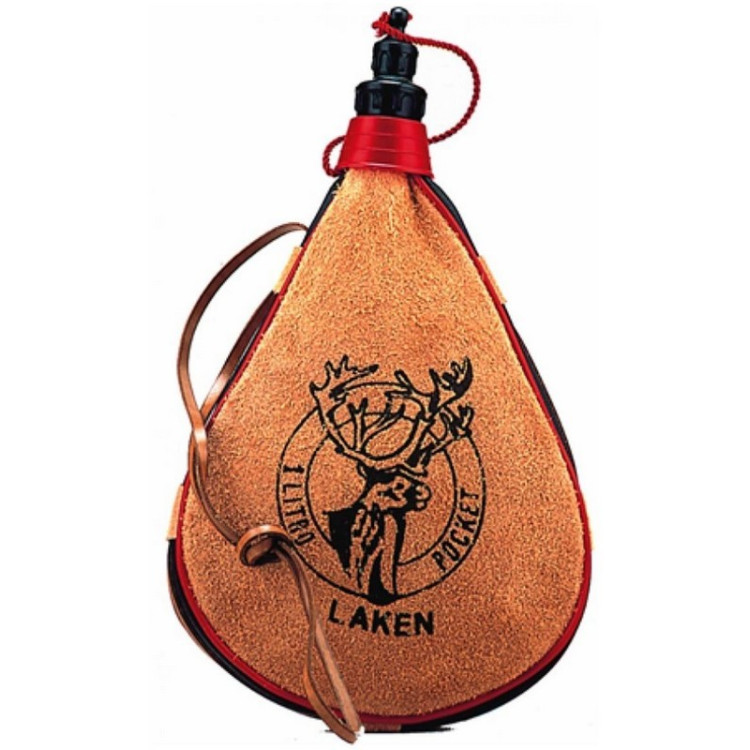 Фляга "Laken Leather canteen" 1 л, прямая форма