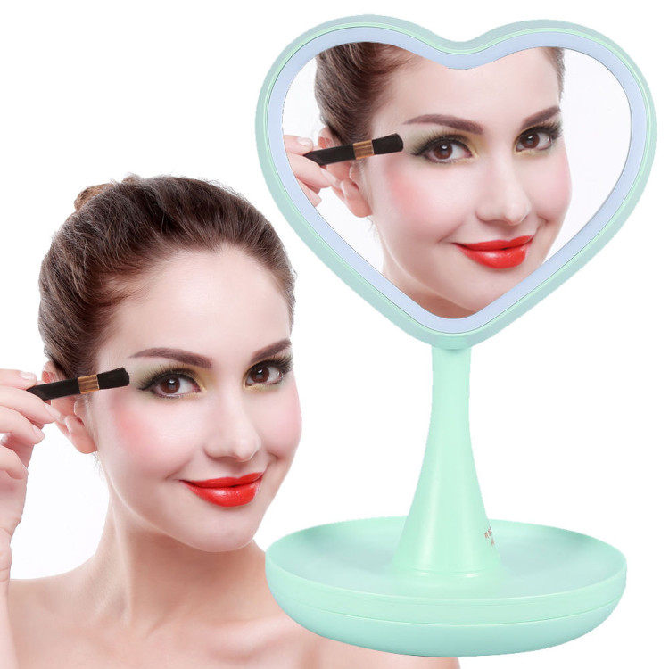 Зеркало для make-up с подсветкой (зеленое)