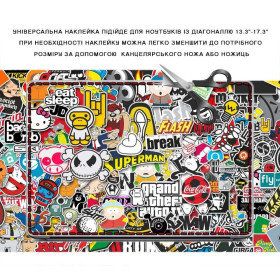 Універсальна наклейка на ноутбук "Stickerbomb", 13.3 "-17.3"-foto2